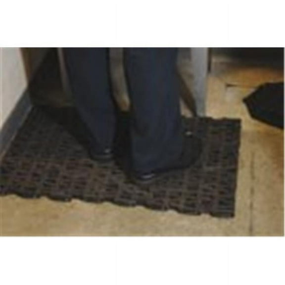 Durable 570ST310BK 36 x 120 in. Vinyl Sponge-Textured Anti-Fatigue Mat, Black