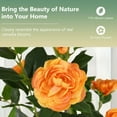 thumbnail image 6 of Costway 2 PCS 36" Artificial Camellia Tree Fake Potted Tree Greenery Floral Plant Modern Orange, 6 of 9