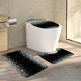 thumbnail image 4 of Silver Black Glitter Bathroom Rugs 3-Piece, Bath Mat Set Super Absorbent Toilet Lid Cover and Soft Plush,Non-Slip Bath Rug Floor for Tub, Shower, Bathroom, 4 of 6