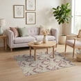 thumbnail image 3 of ODIKA Pink Interlocking Motif Vintage Inspired Stain Resistant Low Profile for Dorm Room, Small Living Apartment, 3 of 7