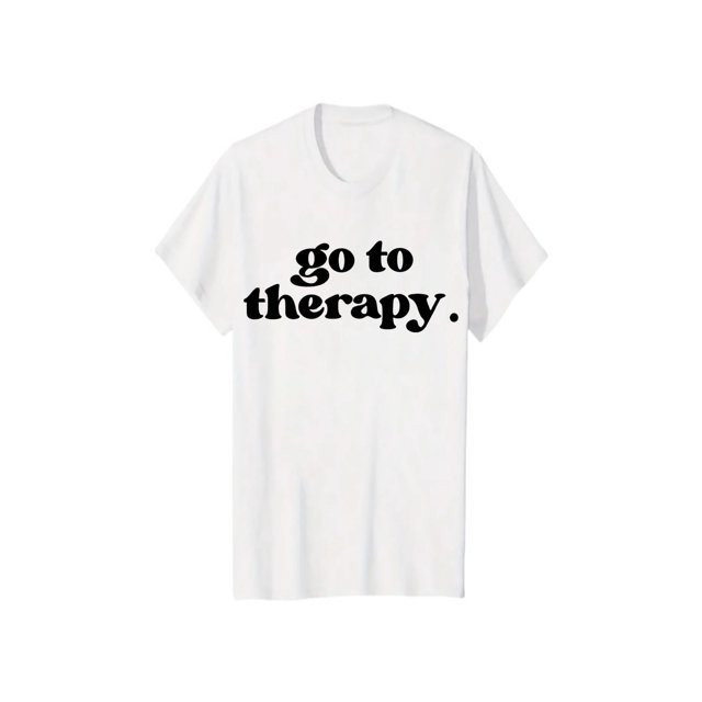 Camiseta gráfica "Go to Relax" - Conciencia sobre la salud mental, diseño divertido y de apoyo, manga corta, cuello redondo, corte informal para mujer, color blanco