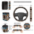 thumbnail image 5 of Uorisanigo Aztec Geometric Auto Seat Covers 15 PCS, Car Seat Cover Full Set with Steering Wheel Wrap Seatbelt Cover Pads Coasters Set Trash Can Air Vent Storage Bag Rearview Mirror Covers Keychain, 5 of 7