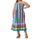 thumbnail image 4 of Vestido de tirantes ajustables para mujer de tallas grandes Agnes Orinda, vestido maxi de verano a rayas, 1X verde y rojo, 4 of 5