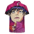 thumbnail image 3 of Gorillaz Noodle Men's Casual Button-Down Shirts Summer Short Sleeve Tee Shirt Daily Hawaiian Beach Shirt Top With Pocket, 3 of 9