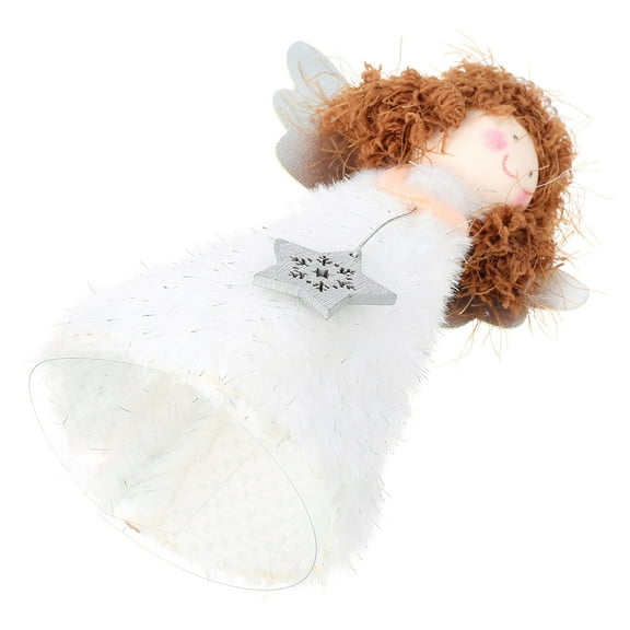MLINS Christmas Angel Tree Topper for Decoration White PVC and Plush Material 1 Piece