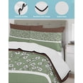 thumbnail image 4 of Quilts Twin XL Size, Sage Green Brown Flowers Soft Comforter Bedding Set for Bed, Classic Botanical Art Elegant Lightweight Quilted Bedspread with Pillow Cover(2 Pieces) for All Season, 68x98 Inch, 4 of 6