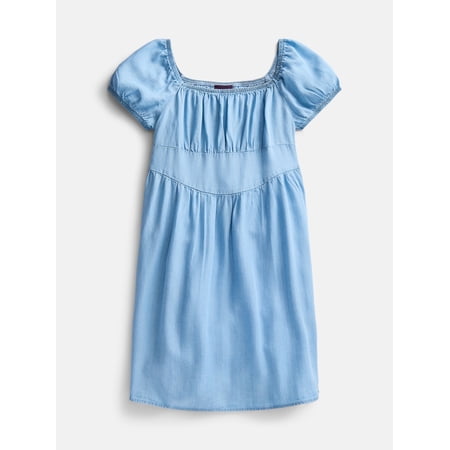 Weekend Academy Girls Square Neck Dress with Puff Sleeves, Sizes 4-18