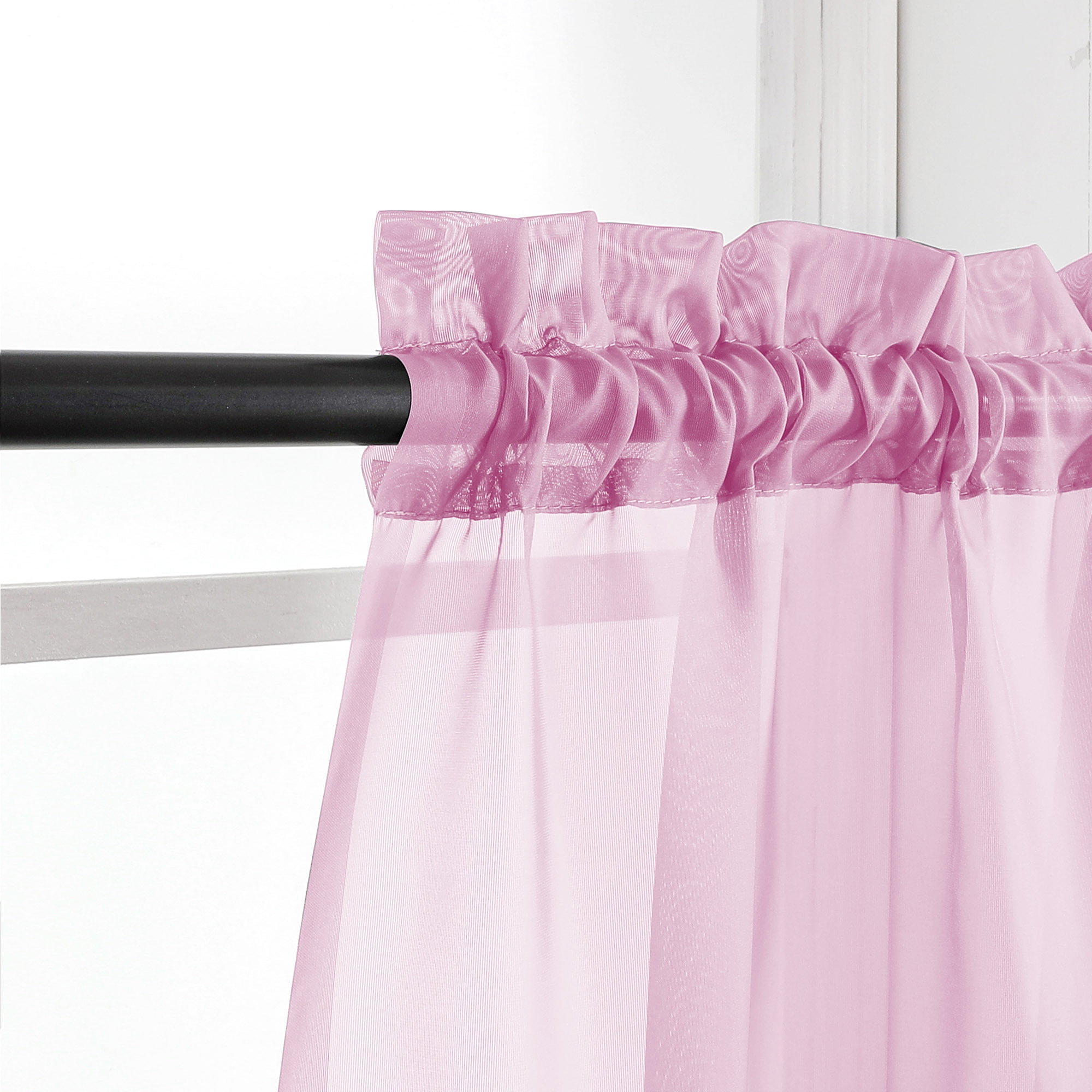OVZME Window Pink Sheer Curtains 84 inch Lengh 2 Panels for Living Room, Privacy Semi Sheer Window D(图3)