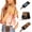 Brown, variant on Crossbody Wallet Case for Samsung Galaxy Z Flip 5 5G, Card Slots Adjustable Crossbody Zipper Cover Detachable Lanyard Strap Flip Case with Hand Strap Kickstand Case - Brown