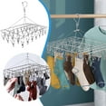 thumbnail image 1 of Stainless Steel Hanging Drying Rack with 36 Clips Laundry Clamps for Thick Windproof Home Textile Storage and Functional Garment Drying, 1 of 6