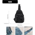 thumbnail image 5 of Sunyuer Women Vintage Denim Sling Bag, Lightweight Casual Crossbody Chest Bag, Multi Pocket Denim Fanny Pack Adjustable Strap Daypack for Travel Walking Commute, 5 of 7