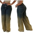 thumbnail image 2 of Women'S Wide Leg Jeans Baggy Jeans Mid Waist Stretch Boyfriend Denim Pants Vintage Trousers with Pocket M, 2 of 8