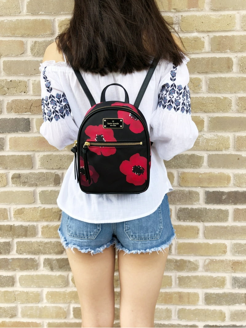 kate spade mini backpack red New York Briar Lane Quilted Convertible Dual adjustable shoulder strap Kate Spade Women's Black Wilson