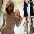 thumbnail image 1 of Gspmoly Robes Décontractées pour Femmes, Mode Féminine Aguichant à Capuche Manches Longues Robe Longue Moulante pour Fête Boîte de Nuit Robe de Mariage pour Femmes Offres Hebdomadaires, 1 of 1