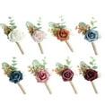 thumbnail image 2 of Boutonniere de novio artificial Qarigey Blanco lechoso Type3 NO3, 2 of 6