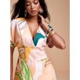 thumbnail image 4 of Standard Tropical Print Drop Sleeve Deep V-Neck A-Line Mini Dress For Women Casual Summer Resort Outfit, 4 of 7