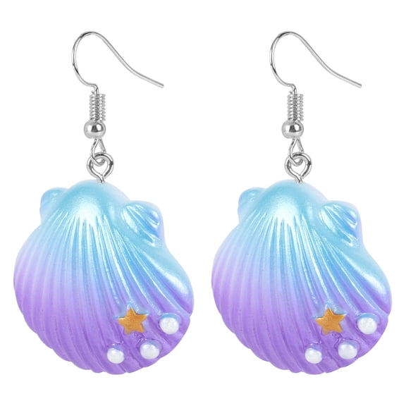 STRANDCHIC 1 Pair Women's Statement Earrings Plastic Resin Ocean Collision Design Lightweight Daily Wear Jewelry