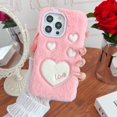 thumbnail image 6 of Nalacover Cute Case for iPhone 14 Pro Max 6.7" - Kawaii Heart Pattern Soft Plush Fluffy Winter Warm Phone Case for iPhone 14 Pro Max, Hybrid Shockproof Non-Slip Anti-Scratches Cover, Pink, 6 of 8