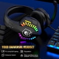 thumbnail image 5 of Wired Gaming Keyboard and Mouse Headset Combo, Rainbow LED Backlit Wired Keyboard, Over-ear Headset with Microphone, Rainbow Backlit Gaming Mouse, Mouse Pad for PC, Notebook, Mac, PS4, Xbox (Black), 5 of 8