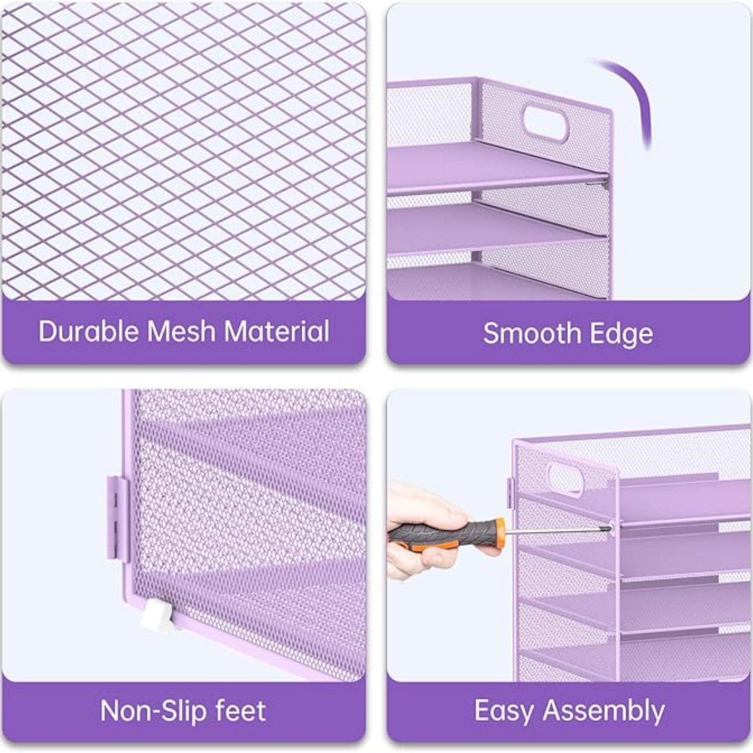 INTIGE 7 Tier Paper Organizer, Mesh Desktop File Holder with Handles for Office