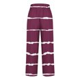 thumbnail image 5 of Timegard Womens Plus Size Pants Striped Straight Leg Elastic Waist Lounge Pants with Pockets Fall Travel, 5 of 5