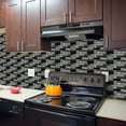 thumbnail image 5 of 6 Pcs Self Adhesive Tiles Stickers Black Gray Marbling Wall Decals 11.8x5.9inch Waterproof Vinyl Peel and Stick Backsplash Mosaic Brick Wallpaper, 5 of 7