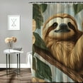 thumbnail image 2 of Autua Sloth Tree Branch Flowers Shower Curtain Decoration Washable with Hooks 69"x72, 2 of 7