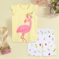 thumbnail image 2 of mgoYE Baby Girl Clothes 12 Months Toddler Girl Causal Outfits Summer Short Sets Cartoon Cotton Top and Shorts Clothing Set|Yellow 6-7 Years, 2 of 7