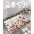thumbnail image 5 of Shag Bath Rugs Purple Lavender Daisy Country Flower Plush Soft Fluffy Doormat Floor Carpet,Non-Slip Living Room Bedroom Kitchen Entryway Door Mats Pastoral Plant Retro Linen, 5 of 6
