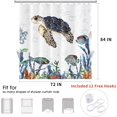 thumbnail image 4 of Sea Turtle Shower Curtain, Funny Ocean Biological Fish Blue Aquatic Plants White Cloth Art Bath Curtain for Bathroom Bathtub Decoration Set Washable Waterproof Fabric with 12 Hooks, 72"x84", 4 of 6
