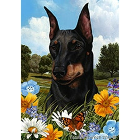 Manchester Terrier - Best of Breed  Summer Flowers Garden