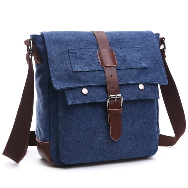 Mujeres Hombre Bolso Bolso Bolso Libro Bolera Billetera Almacenamiento Crossbody Pack Amplio Capacidad Camping Flap Messenger Bols Bolsillos múltiples azul oscuro Methold AP004585-04