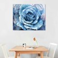 thumbnail image 2 of PIKWEEK  Blue Rose Flower Picture Decor Wall Art Abstract Navy Gray Vintage Floral for Bedroom Bathroom Walls Decoration Canvas Framed, 2 of 4