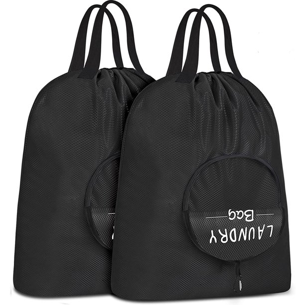 2 Pack Travel Laundry Bag Dirty Clothes Bag with Handles and Aluminum