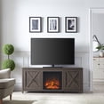thumbnail image 2 of Evelyn&Zoe Granger Rectangular TV Stand with Log Fireplace for TV's up to 65", Alder Brown, 2 of 10