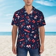 thumbnail image 2 of Vsdgher Winter Skiing Snowflakes Print Men's Hawaiian Shirts Button Down Tropical Holiday Beach Shirts Vacation Clothes,XX-Large, 2 of 7