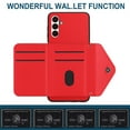 thumbnail image 4 of for Samsung Galaxy A13 5G Slim Case with Card Holders and Strap for Women, Samsung Galaxy A13 5G Phone Case Wallet PU Leather Kickstand RFID Blocking Flip Shockproof Wallet Case - Red, 4 of 11