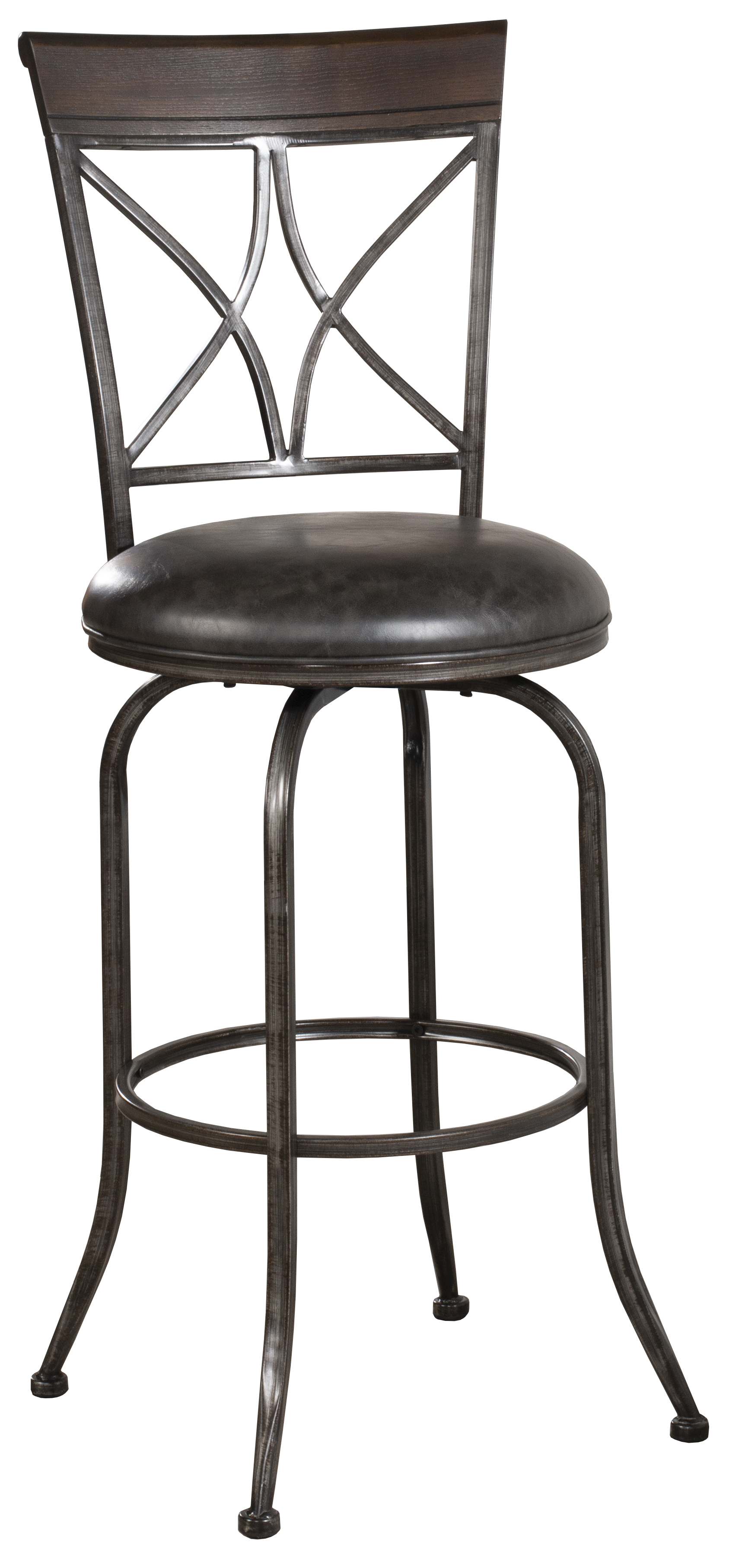 Hillsdale Furniture Killona Metal Bar Height Swivel Stool, Antique Pewter