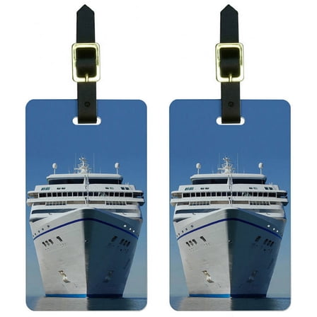 Cruise Ship on Ocean Vacation Luggage Tags Suitcase Carry-On ID, Set of 2
