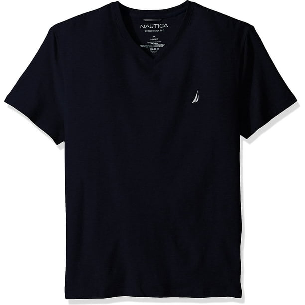 Nautica Mens Short Sleeve Solid Slim Fit V Neck T Shirt Walmart