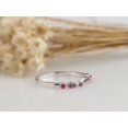 thumbnail image 6 of HeartsAndYou 0.7ct Natural Pink Ruby Wedding Band Curved Half Eternity 14k SOLID White Gold, 6 of 9