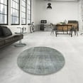 thumbnail image 4 of Ahgly Company Machine Washable Indoor Square Abstract Dark Goldray Area Rugs, 8' Square, 4 of 7