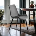thumbnail image 2 of Set of Two Gray And Black Upholstered Faux Leather Dining Side Chairs, 2 of 5