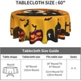 thumbnail image 4 of Halloween Round Tablecloth 60 Inch Pumpkin Ghost Castle Tablecloth Round Washable Table Cover Reusable for Halloween Party Home Party Picnic Orange Black, 4 of 6
