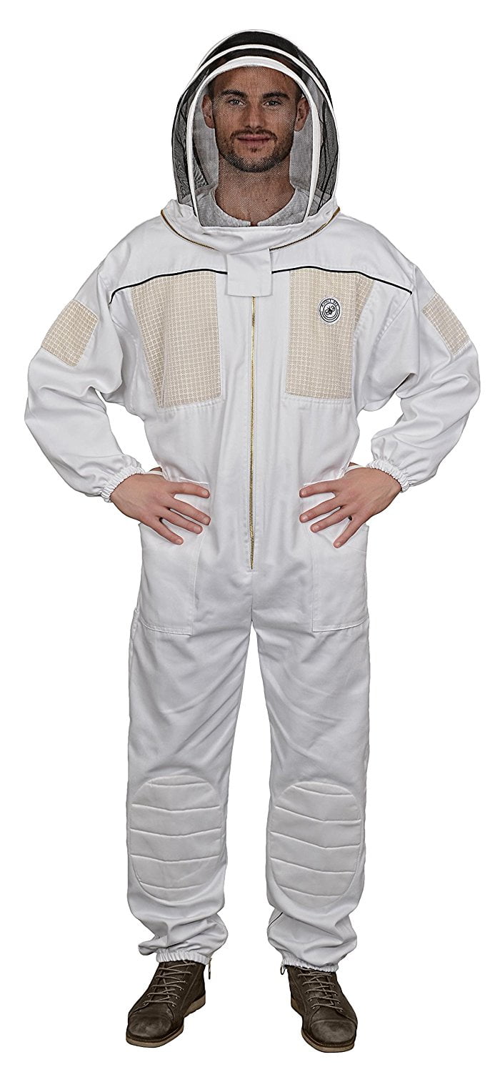 XL Professional Cotton Full Body Beekeeping Bee Keeping Suit w/ Veil Hood New 