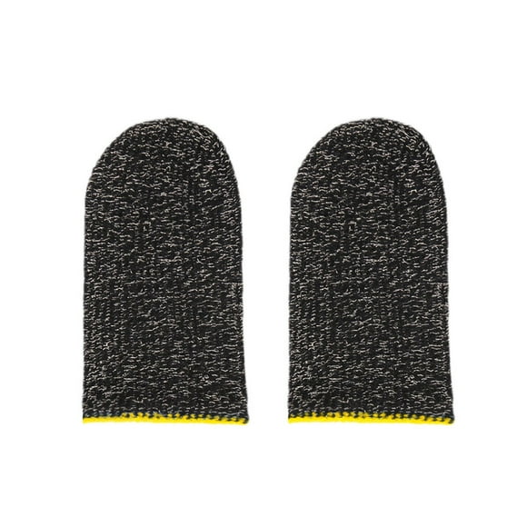 kurtrusly 2Pcs Game Fingertip Sleeves Sweatproof Breathable Screen Protective Knitting Gloves Kit Portable Gaming Spare Parts Yellow