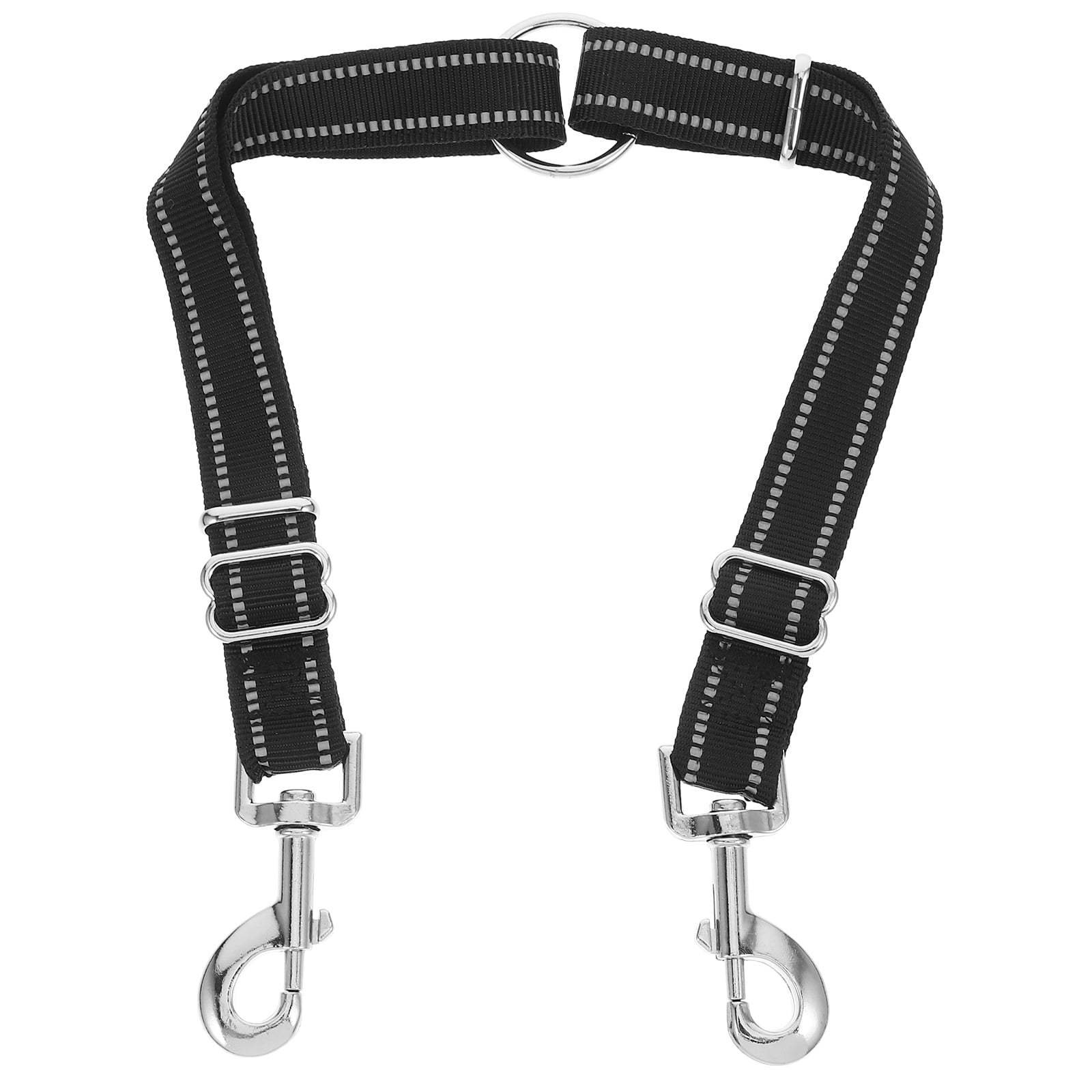 Dual Double Dog Leash Coupler No Durable Suits All Dog Walker and Trainer Leash Two Dogs Adjustable Splitter Lead (Black)
