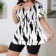 thumbnail image 5 of Traje de baño de dos piezas con estampado de tankini para mujer, de manga corta y corte conservador, con cordón ajustable. Traje de baño de dos piezas para mujer. Trajes de baño tankini para mujer. Tr, 5 of 7
