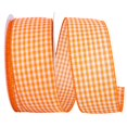 thumbnail image 1 of Reliant Ribbon 93239W-058-40F 2.5 in. Gingham Check Bright Value Wired Edge Ribbon, Orange - 10 Yards, 1 of 1