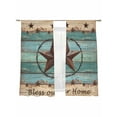 thumbnail image 6 of Texas Star Country Sheer Curtains for Living Room Bedroom Western Old Wooden Board Vintage Sheer Curtains 63 Inch Long 2 Panels Set Light Filtering Curtain Window Treatments Drapes for Dining Room, 6 of 6
